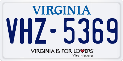 VA license plate VHZ5369