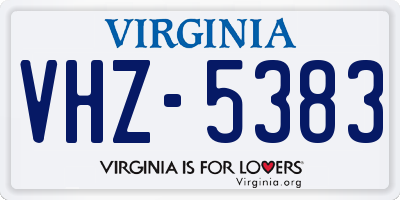 VA license plate VHZ5383