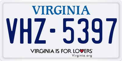 VA license plate VHZ5397