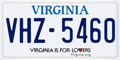 VA license plate VHZ5460