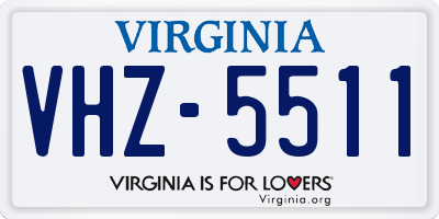 VA license plate VHZ5511