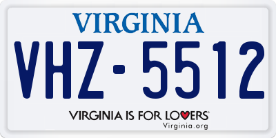 VA license plate VHZ5512
