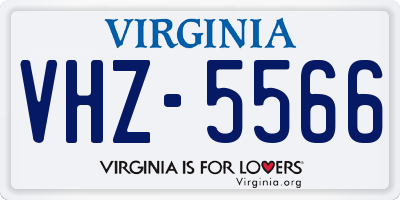 VA license plate VHZ5566