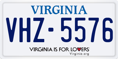 VA license plate VHZ5576