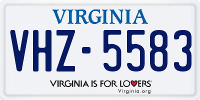 VA license plate VHZ5583
