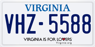 VA license plate VHZ5588
