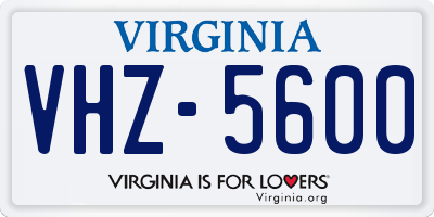 VA license plate VHZ5600