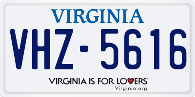 VA license plate VHZ5616