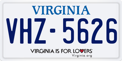 VA license plate VHZ5626