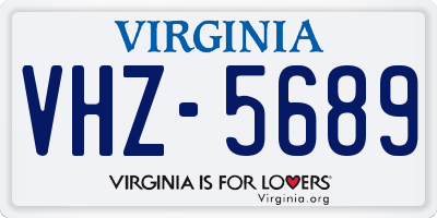 VA license plate VHZ5689