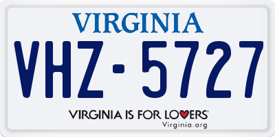 VA license plate VHZ5727
