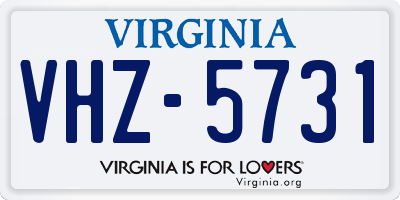 VA license plate VHZ5731