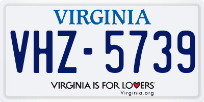 VA license plate VHZ5739