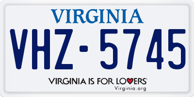 VA license plate VHZ5745