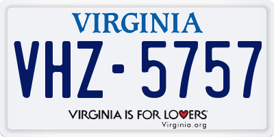 VA license plate VHZ5757