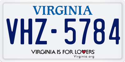 VA license plate VHZ5784