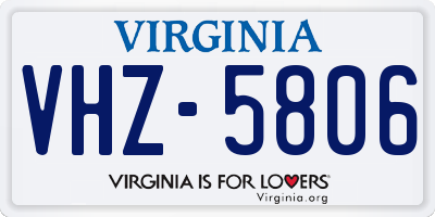 VA license plate VHZ5806