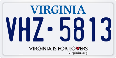 VA license plate VHZ5813