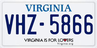 VA license plate VHZ5866