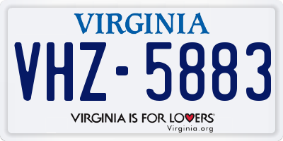 VA license plate VHZ5883