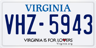 VA license plate VHZ5943