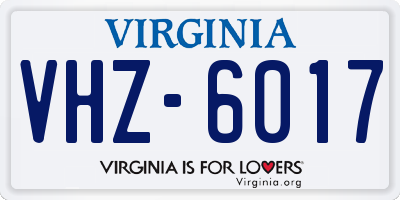 VA license plate VHZ6017