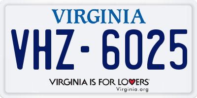 VA license plate VHZ6025