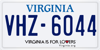 VA license plate VHZ6044