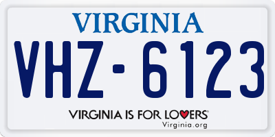 VA license plate VHZ6123