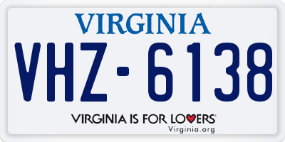 VA license plate VHZ6138