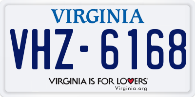 VA license plate VHZ6168