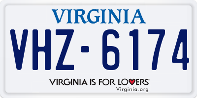 VA license plate VHZ6174