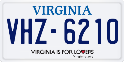 VA license plate VHZ6210