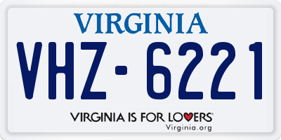 VA license plate VHZ6221