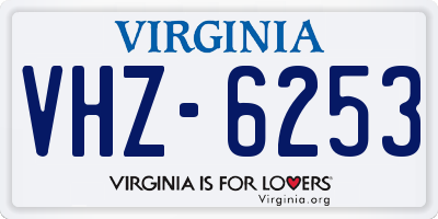 VA license plate VHZ6253