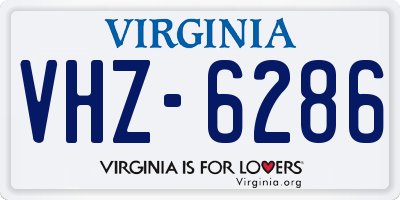 VA license plate VHZ6286