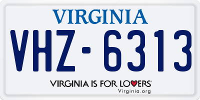 VA license plate VHZ6313