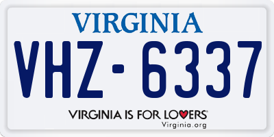 VA license plate VHZ6337