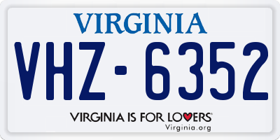 VA license plate VHZ6352