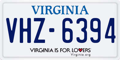 VA license plate VHZ6394