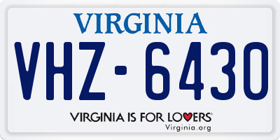 VA license plate VHZ6430
