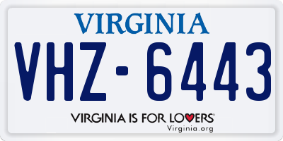 VA license plate VHZ6443