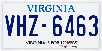 VA license plate VHZ6463