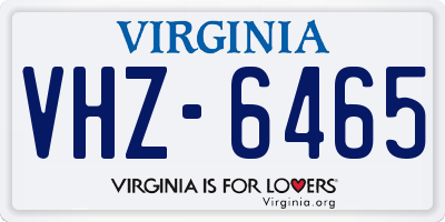 VA license plate VHZ6465