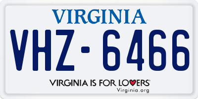 VA license plate VHZ6466