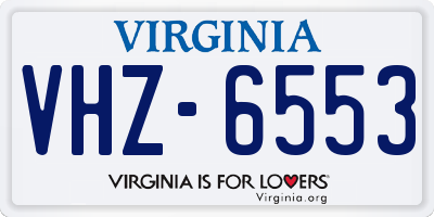 VA license plate VHZ6553