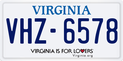 VA license plate VHZ6578