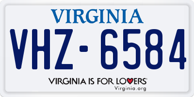 VA license plate VHZ6584