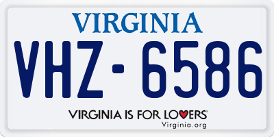 VA license plate VHZ6586