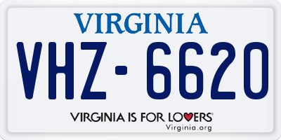 VA license plate VHZ6620